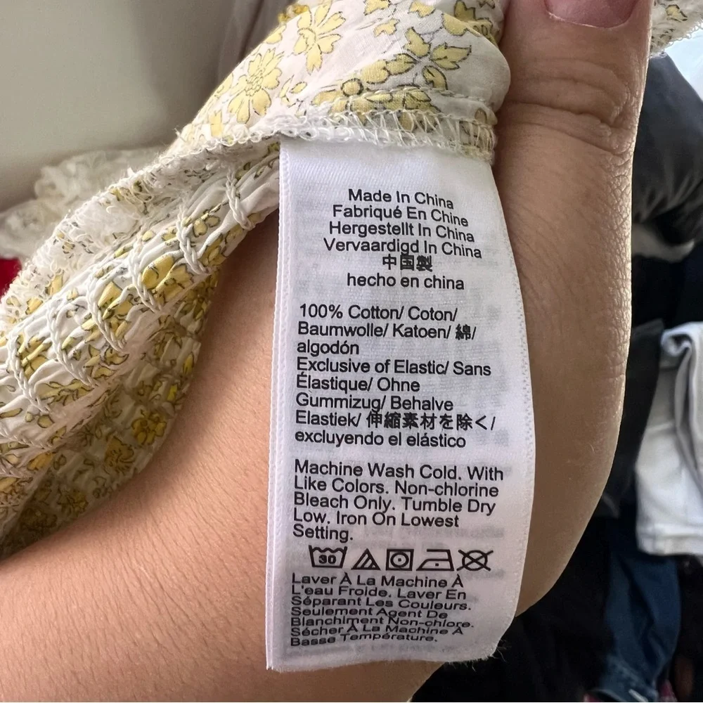 J crew Fitted puff-sleeve top in Liberty Capel fabric size 8 women’s 100% cotton